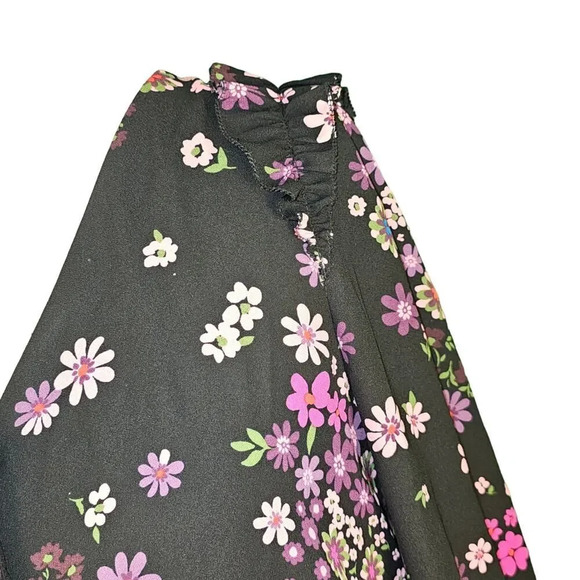 Kate Spade Womens Pink Black Bora‎ Flora Floral Print Blouse Small - Picture 3 of 6